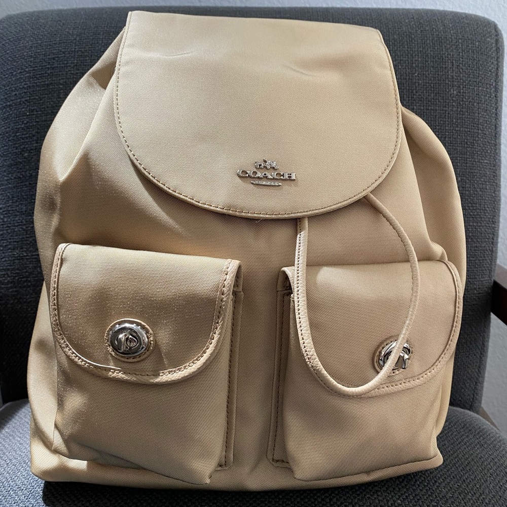 New Coach Beige Nylon Backpack